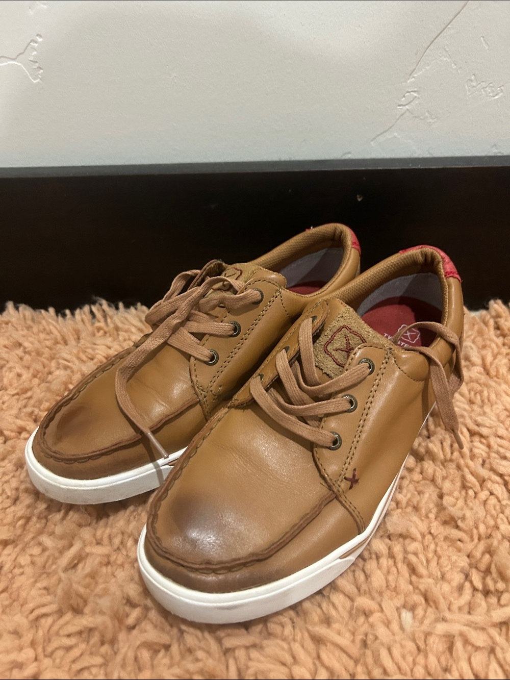 Women’s Twisted X Casual Leather Boat Shoes in Tan - Comfortable Lace-Up Flats